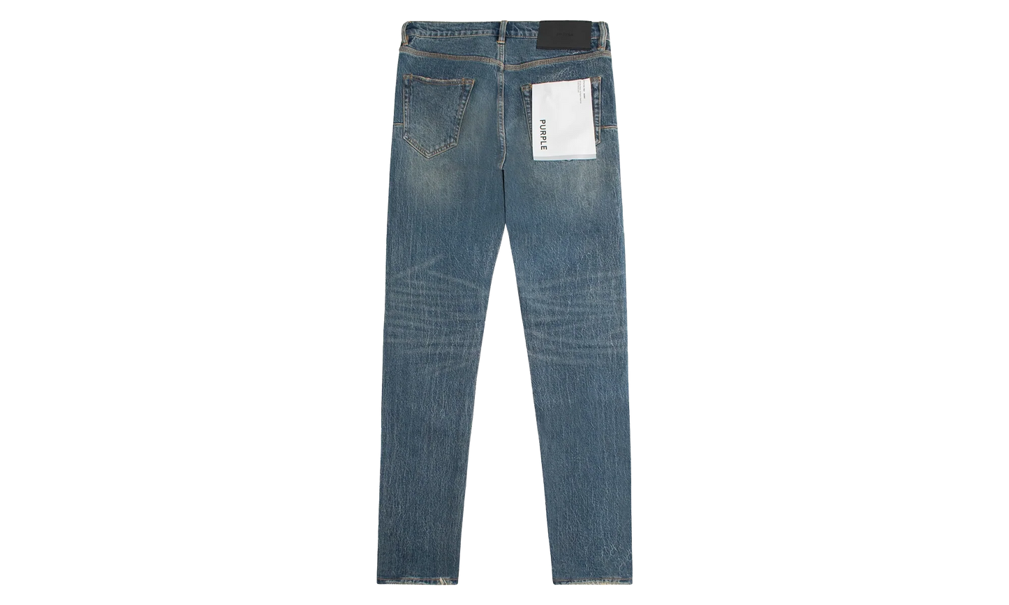 Crackle Coated Denim "Mid Indigo" P001 SICR424