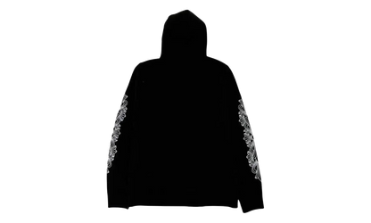 Cashmere Embroidered Floral Sleeve Pullover Hoodie "Black" CHRM1012