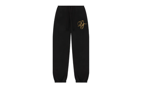 Metallic Gold Script Sweatpants "Black" DT283