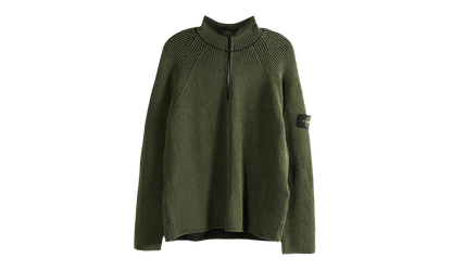 Half Zip Ribbed Polo Shirt "Military Green" 5100024 S00L7 V0054