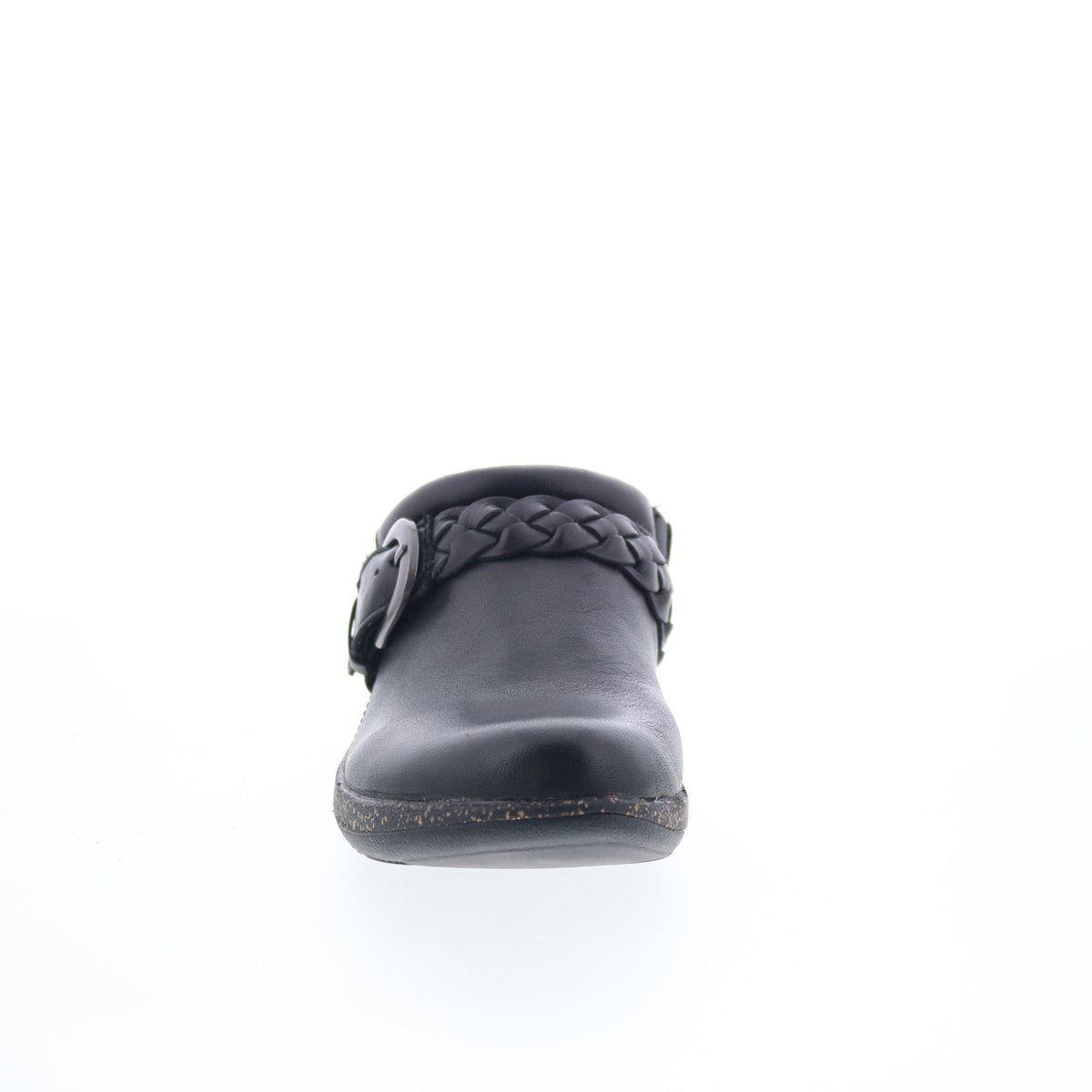 Aetrex Libby DM200 Womens Black Wide Leather Slip On Clogs Flats Shoes