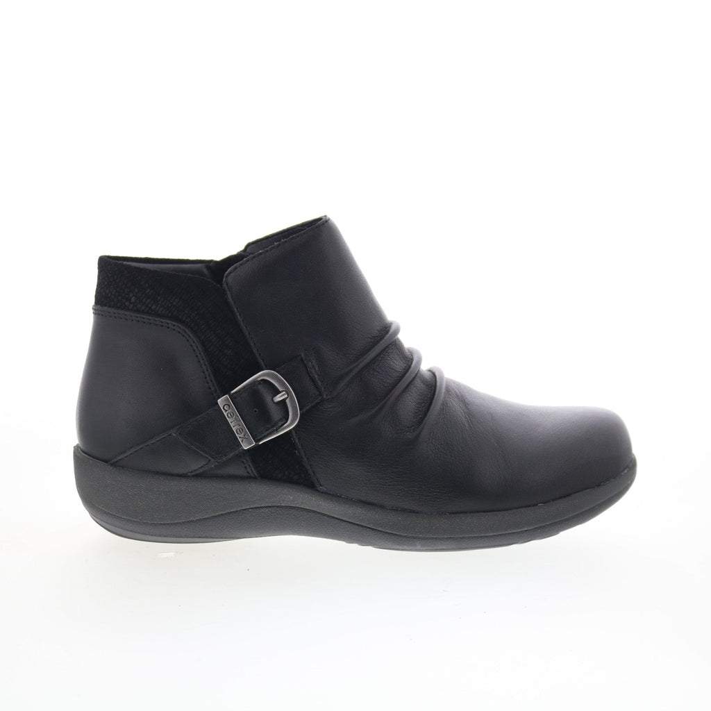 Aetrex Zoey BW700 Womens Black Leather Zipper Casual Dress Boots