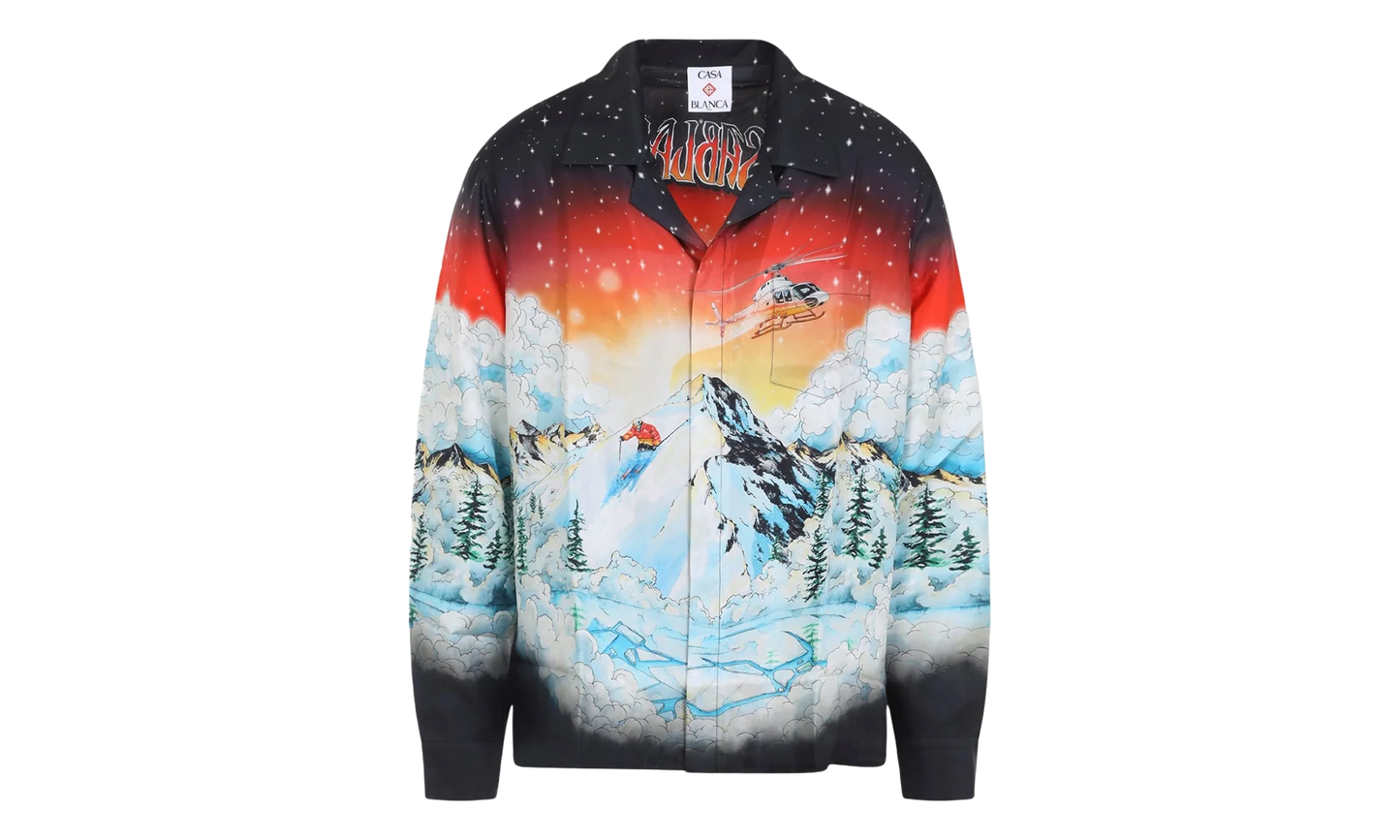 Cuban Collar Long-Sleeve Shirt "Ski Lake" M AW25 SH 006 06 EX SKI SKI