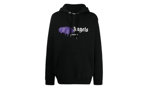 London Sprayed Hoodie "Black / Purple" PMBB003C99FLE0021037