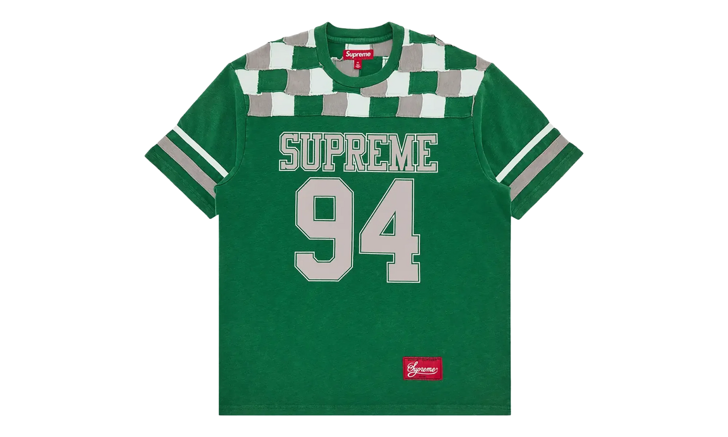 Patchwork Yoke Football Top "FW24 - Green" SU27059