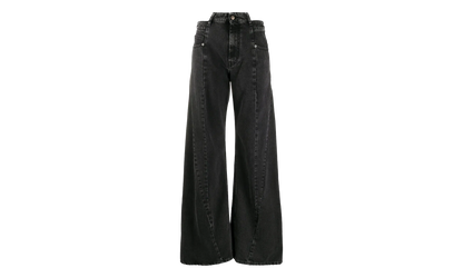 5 Pockets Asymmetrical Waist Jeans "Medium Stone Black" S51LA0133S30496961