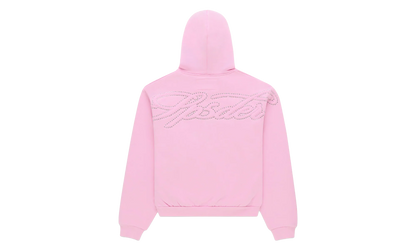 Rhinestone Script Zip Hoodie "Light Pink" SP5der349