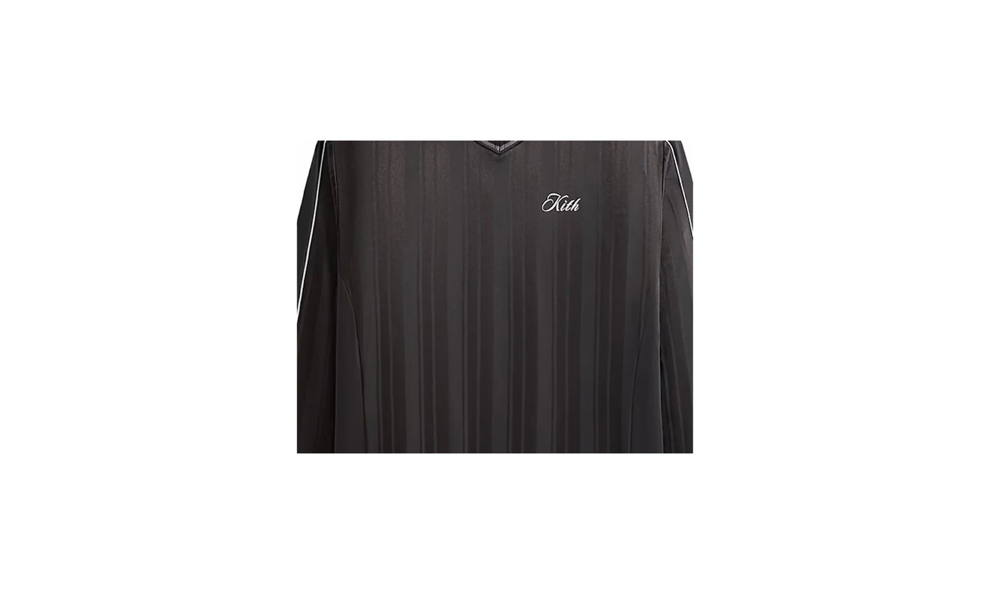 Pinstripe Tricot Panelled Top "Polo Carbon" KITH16
