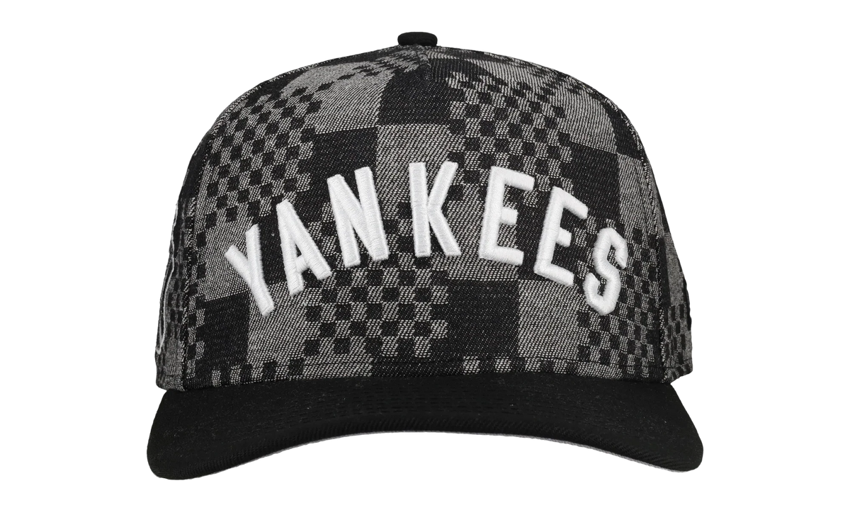 9FIFTY New York Yankees 1951 Checkered A Frame Snapback Hat "Black / Grey (Back Denim)" NE479