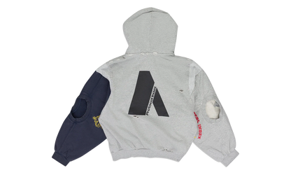 Reconstructed Zip Hoodie "Grey Melange" PI00007