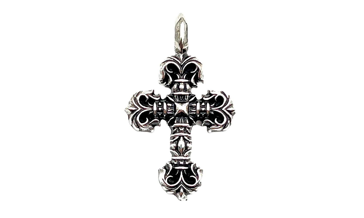 Filigree Cross Pendant With Ballchain "Silver" CHRM0803