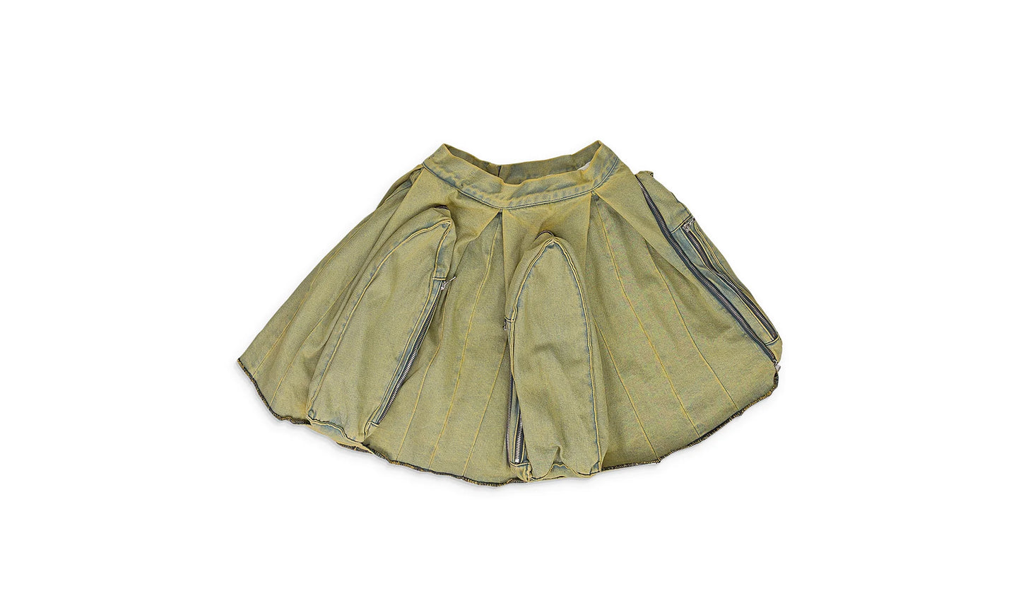 WINDOW POCKET CARGO MAXI SKIRT "GREEN" 3120140011SS24