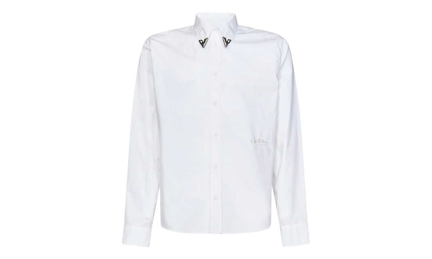 Straight Point Collar Shirt "White" OMGE006S23FAB0060101