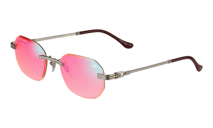 Hustler Rimless Drill Mount 24KT "White Gold / Candy Pink Multiflash" DMHU2 0055 45D2