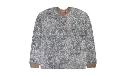CAMO BURN OUT PRINT LONG SLEEVE T-SHIRT "Beige" A146010HNAS9DBA