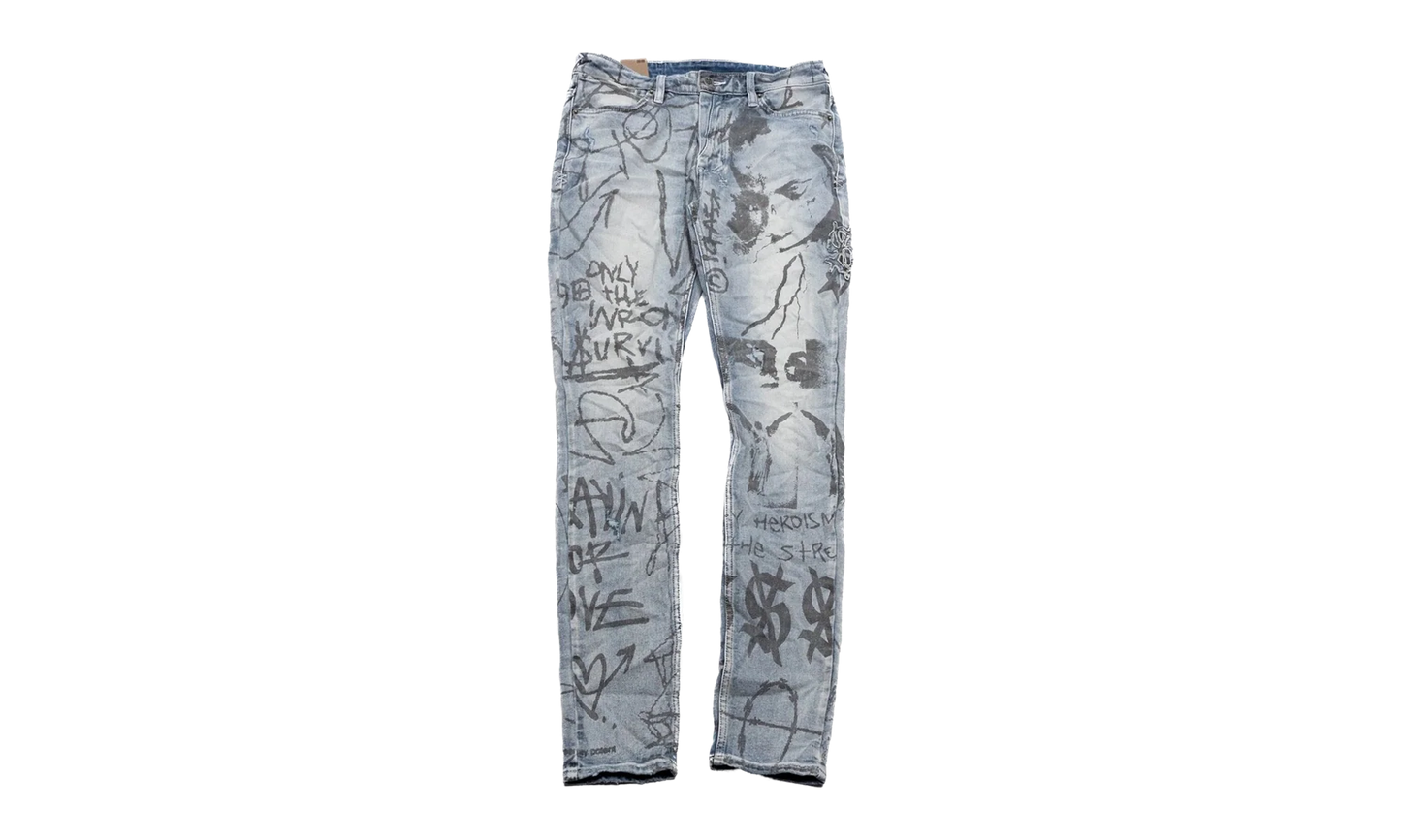 KSUBI X TRIPPIE REDD VAN WINKLE DEVILS JEANS "Grey" KBIUFTAZ