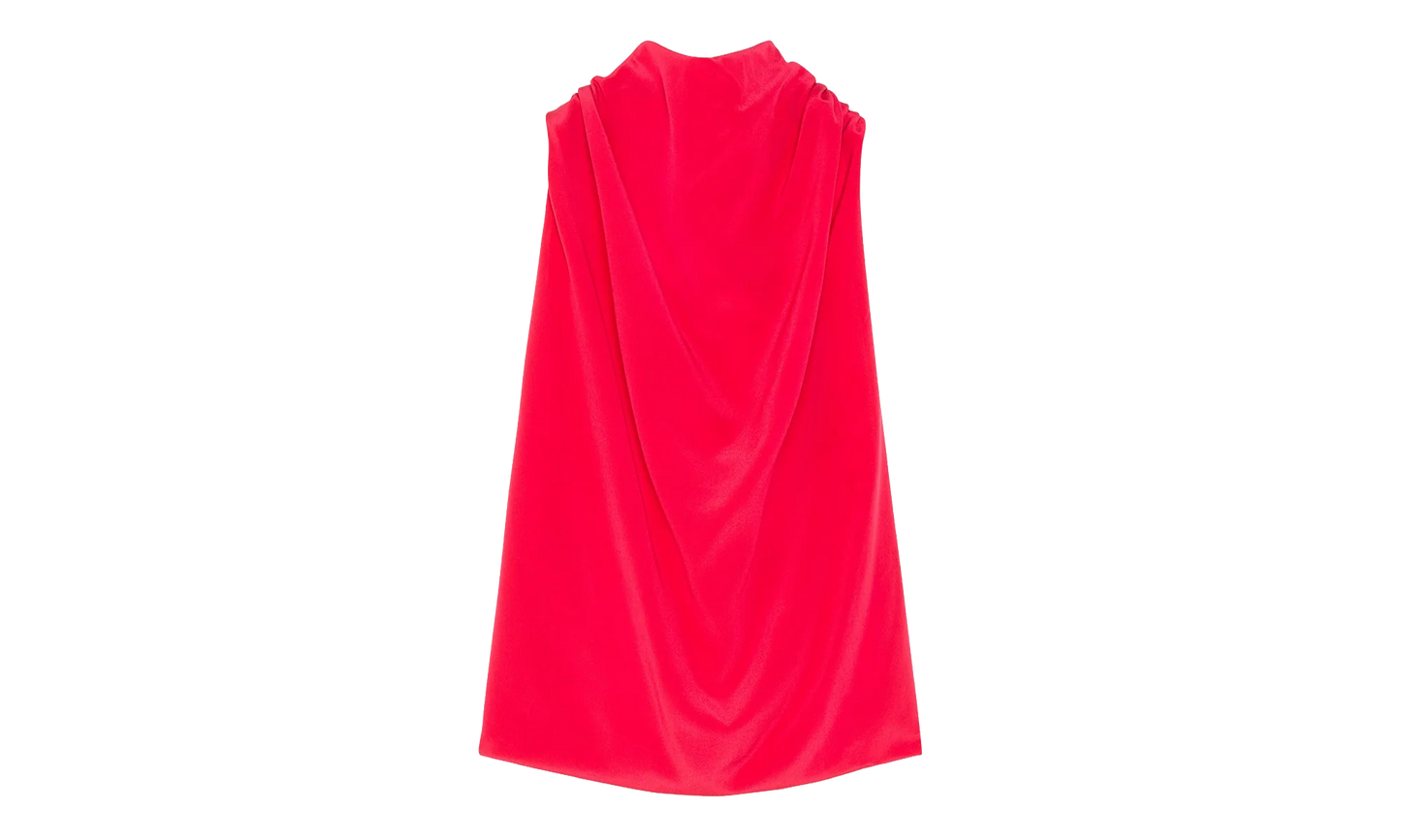 SILK SLEEVELESS SCARF TOP "Red" RW TO0011 5735 A23 594