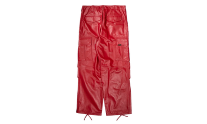 Leather Cargo Pants "Red" 12115630 RED