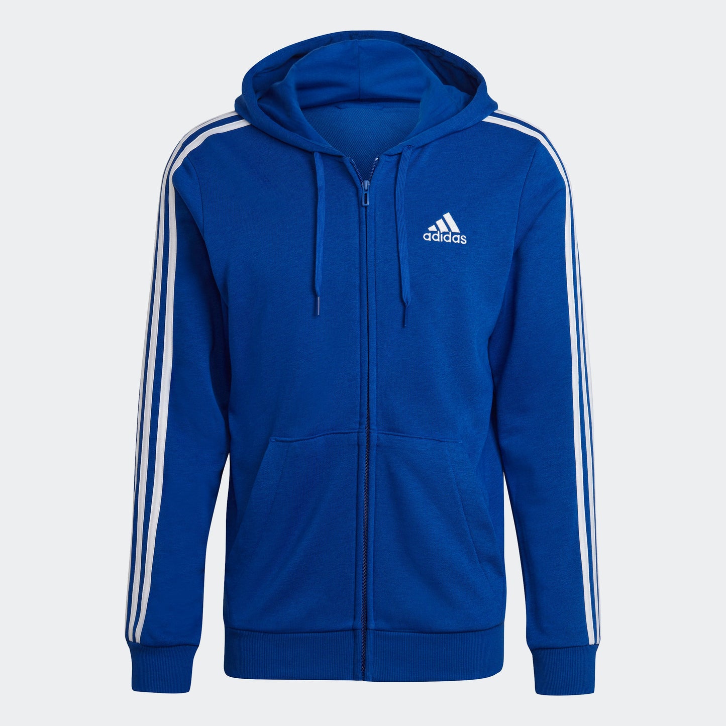 Men's adidas Essentials French Terry 3-Stripes Full-Zip Hoodie