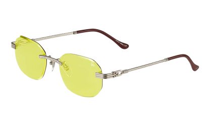 Hustler Rimless Drill Mount 24KT "White Gold / Citrus Yellow" DMHU2 0038 42D3