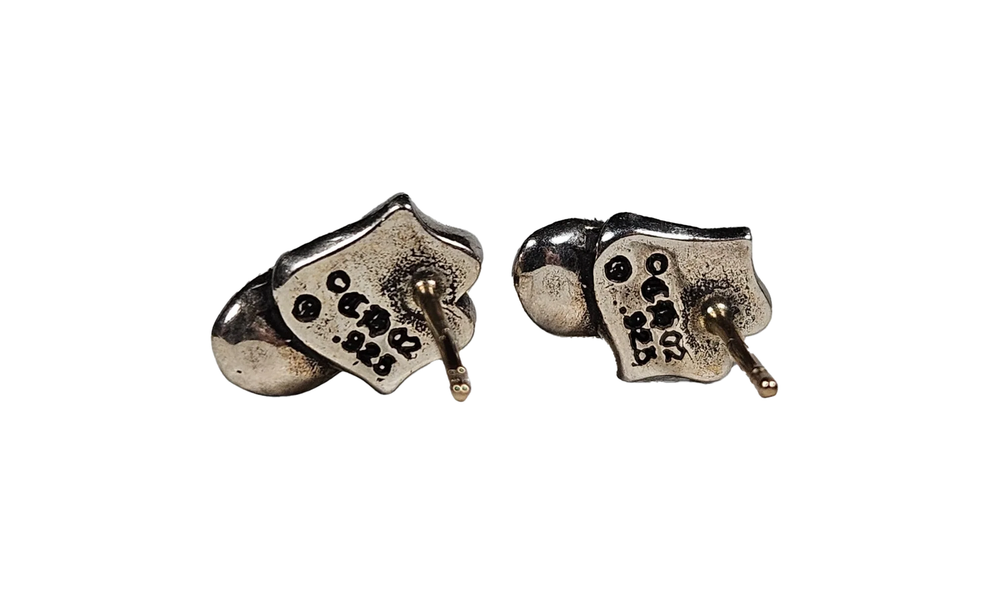 Rolling Stones Stud Earrings "Pair - Silver" CHRM0646