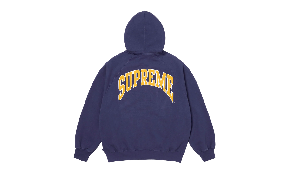 Cracked Raglan Zip Up Hooded Sweatshirt "SS26 - Washed Navy" SU27503