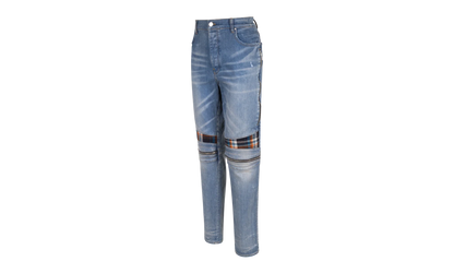 MX2 PLAID Straight-Fit Jeans "Clay Indigo / Orange" MDS194 481