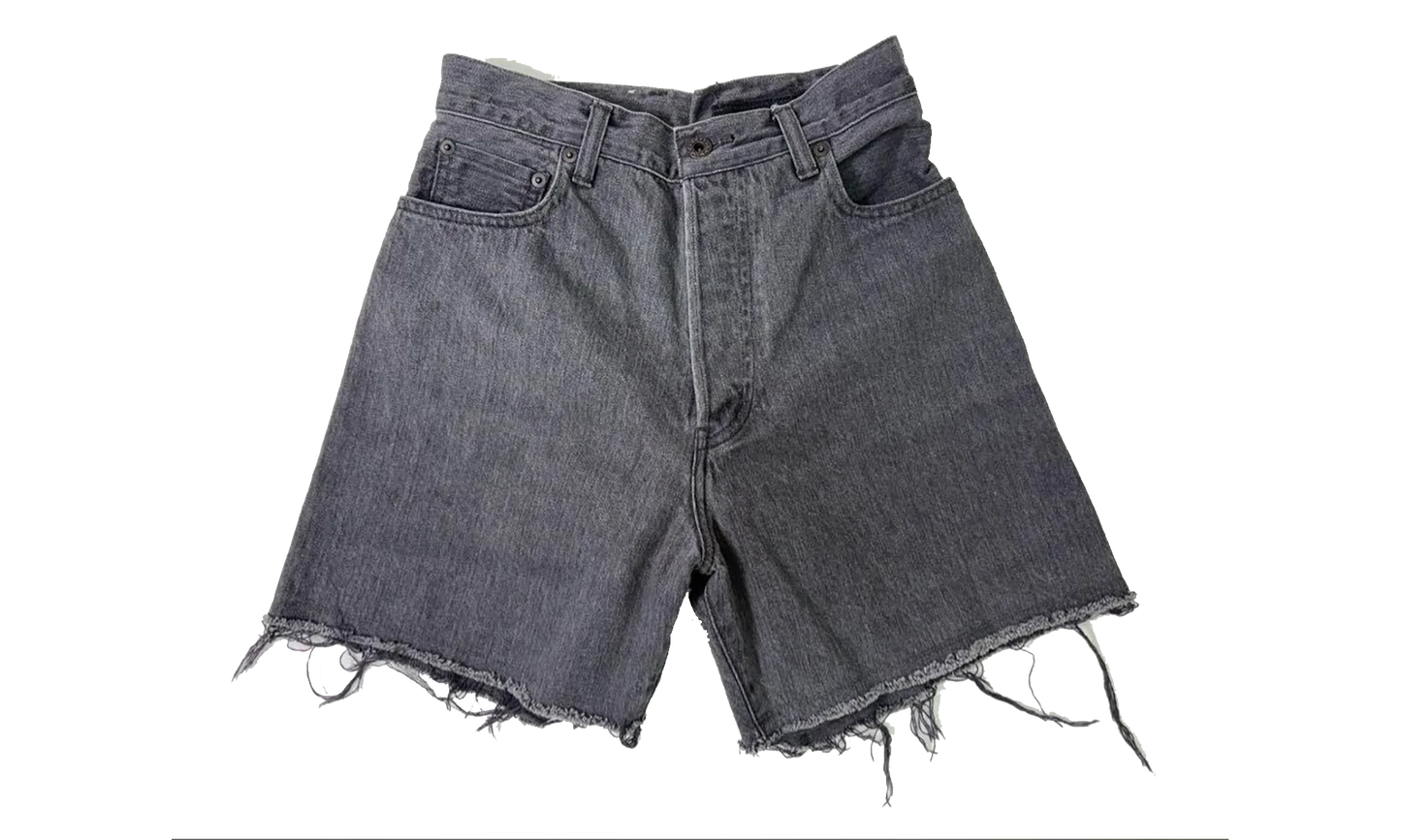 Crossed Denim Shorts "Black" 963279