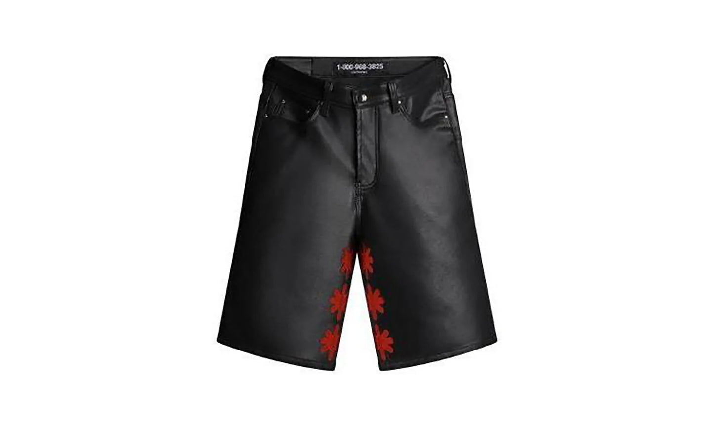 Leather Shorts "Black / Red" 10058656