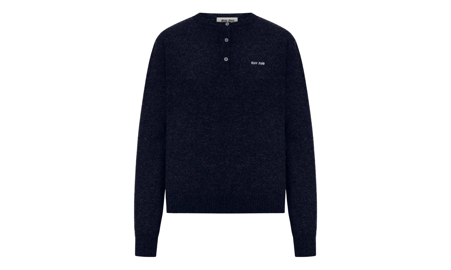 Cashmere 3-Button Crewneck Sweater WMNS "Blue" MML02M S OOO 13S1 F0008