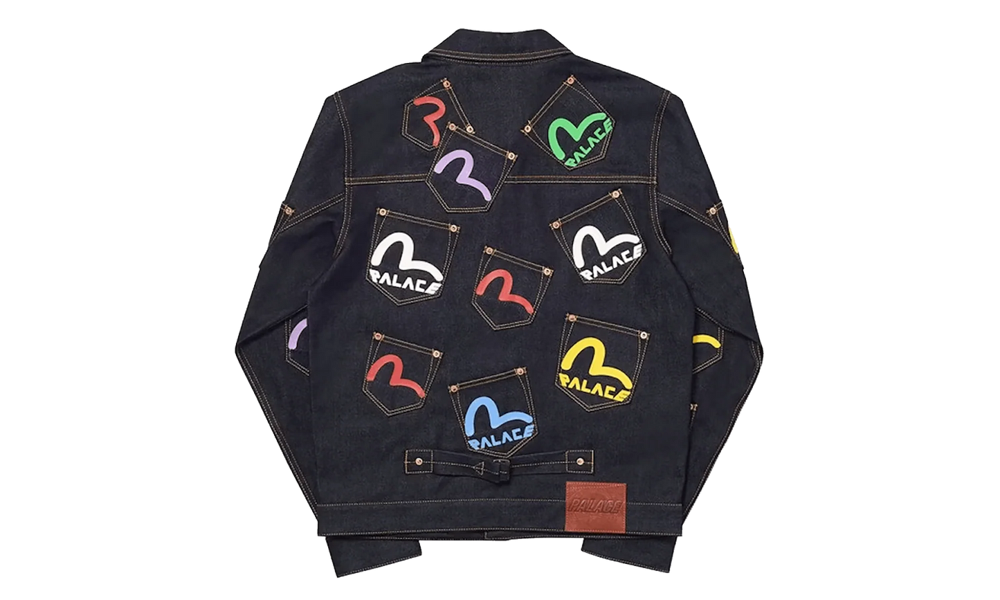 Palace x Evisu Logo Denim Jacket "Indigo Multi" p0130