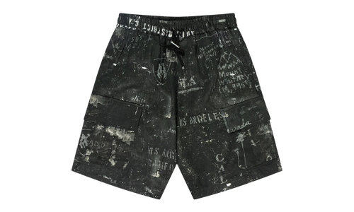 Army Stencil Cargo Shorts "Black" PF22MPB006_Black