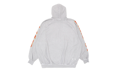 Oversized Painted Vintage Metal Logo Hoodie "Dirty White Red Yellow" 697879 TMV89 0901