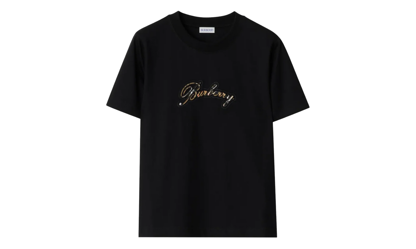 Check Cursive Logo Cotton T-Shirt WMNS "Black" 8120772
