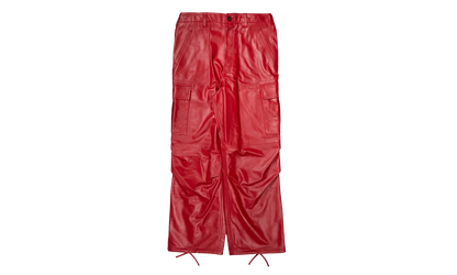Leather Cargo Pants "Red" 12115630 RED