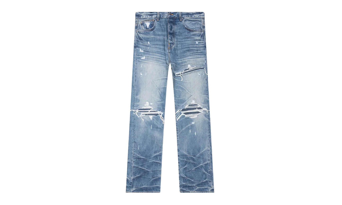 Pleated Denim Straight MX1 Jeans "Honeycomb Indigo" AMDNGH1087 HONE