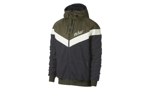 NSW Sherpa Windrunner Jacket "Olive Canvas / Anthracite / Summit White" 930316 395