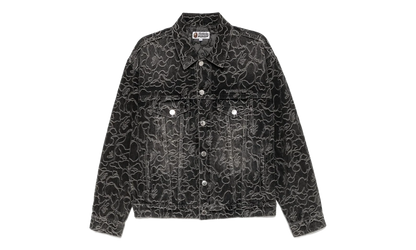 Line Camo Jacquard 13oz Denim Jacket "Grey" 001LJK801326M