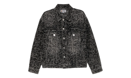 Line Camo Jacquard 13oz Denim Jacket "Grey" 001LJK801326M
