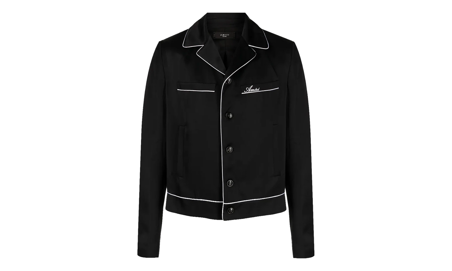 Long-Sleeve Pajama Jacket "Black" MSL004 001