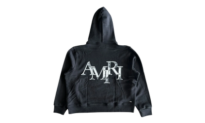 Staggered Logo Hooded Sweatshirt "Black Chrome" EXMJL002 001