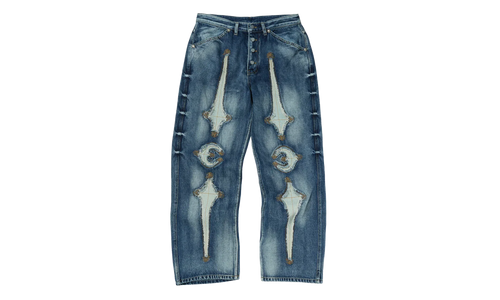 TC Bone Leather Denim Pants "Blue" TC25PT2101