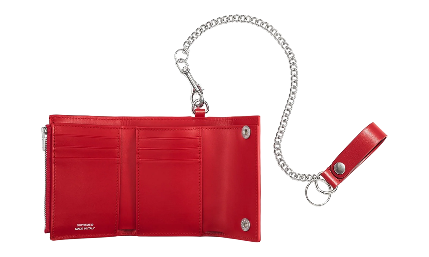 Leather Chain Wallet "SS25 - Red" SU27225