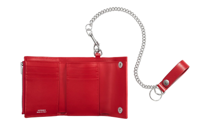 Leather Chain Wallet "SS25 - Red" SU27225