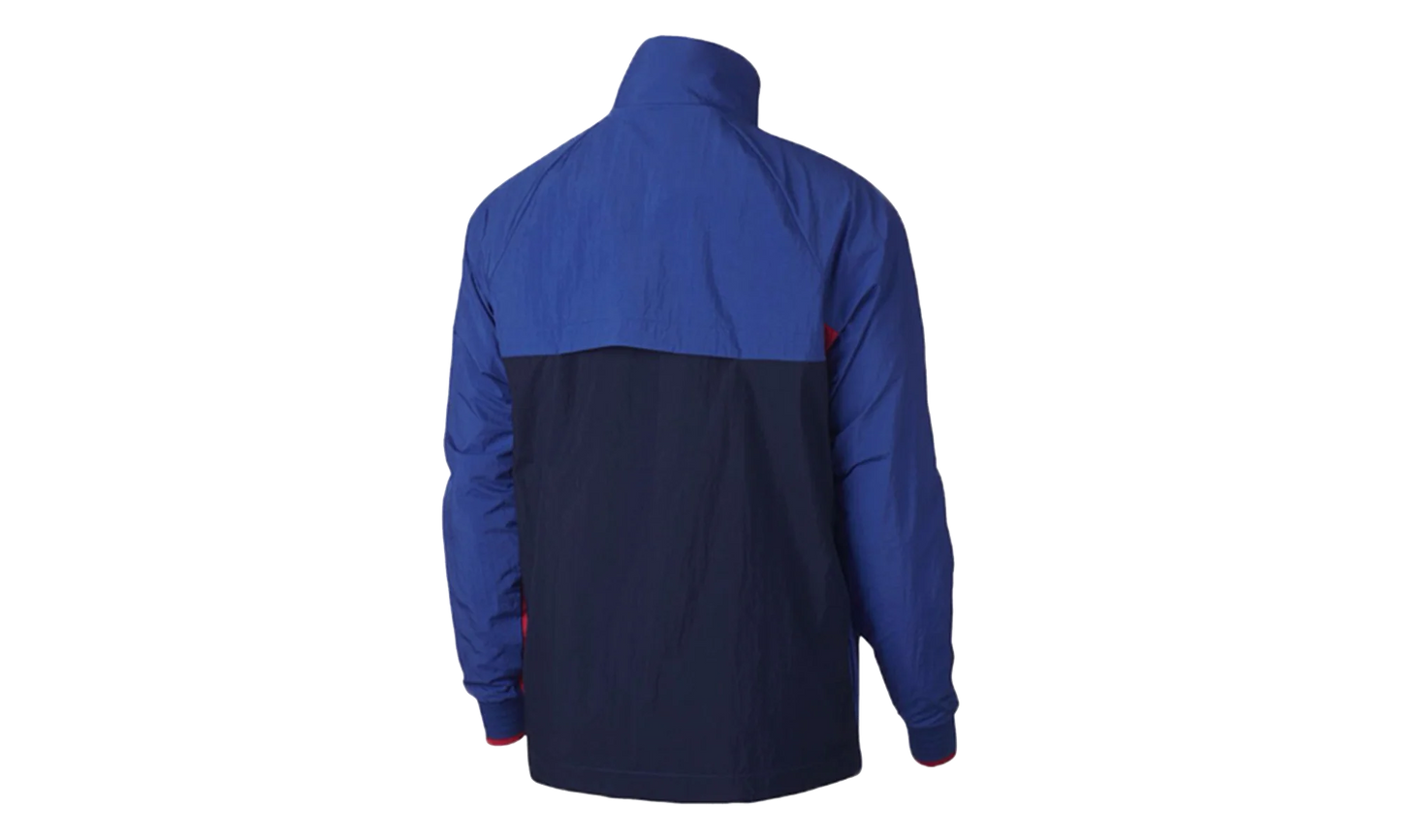 Half Zip Woven Archive Athletic Rain Jacket "Deep Royal Blue / Obsidian / White" 921743 480