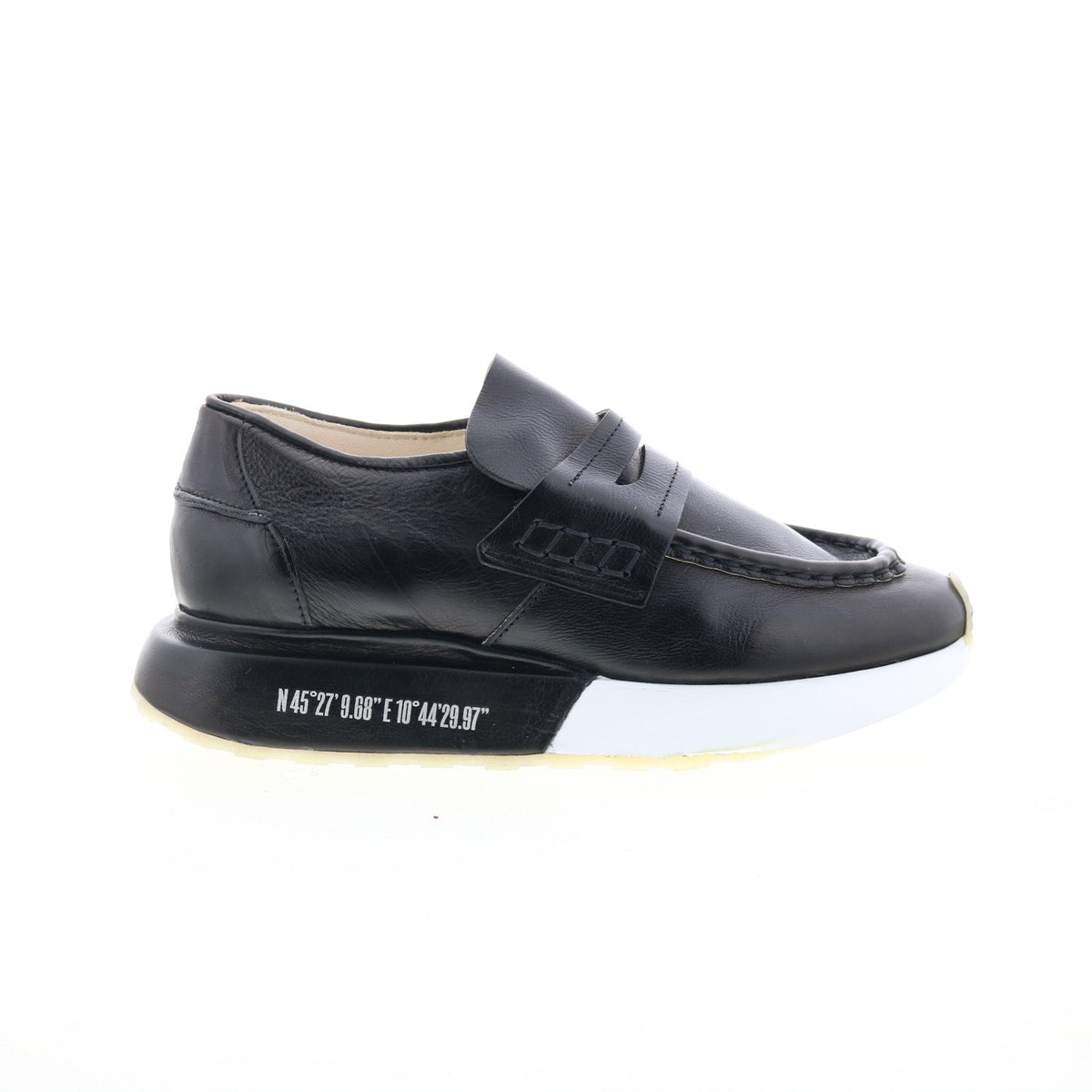 Elian Womens Black Leather Slip On Lifestyle Sneakers Shoes