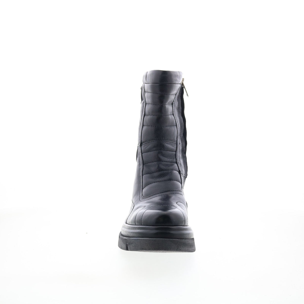 Ethel Womens Black Leather Zipper Casual Dress Boots