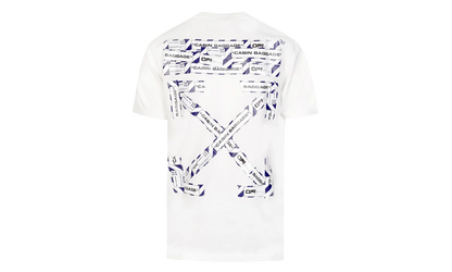 Slim Fit Airport Tape Print T-Shirt "White" OMAA027S201850030188