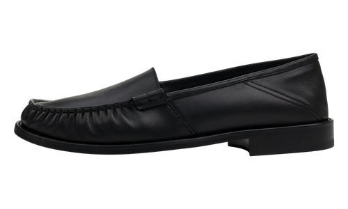 Rhude Black Gathered Slip On Loafers "Black" RHSS22FO16040377