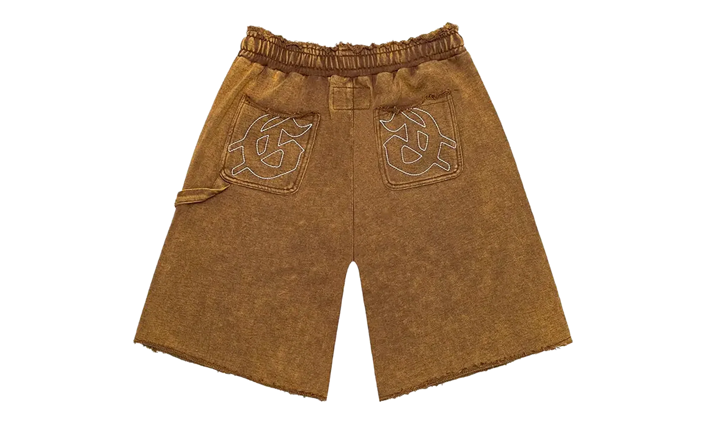 Carpenter Distressed Shorts "Muddy Brown Wash" GS194